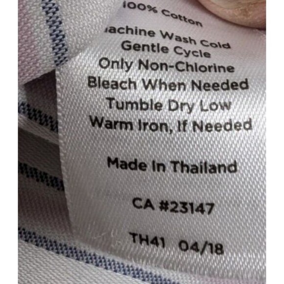 Talbots Shirt Womens Size 4 Long Sleeve Button Up Collared Non Iron Pink Stripe - Picture 8 of 12